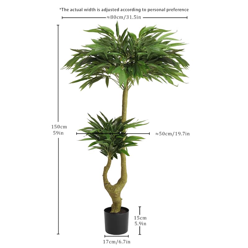 GDFStudio - Merrow 5FT Artificial Willow Tree Thermoplastic Foliage Lifelike Cluster