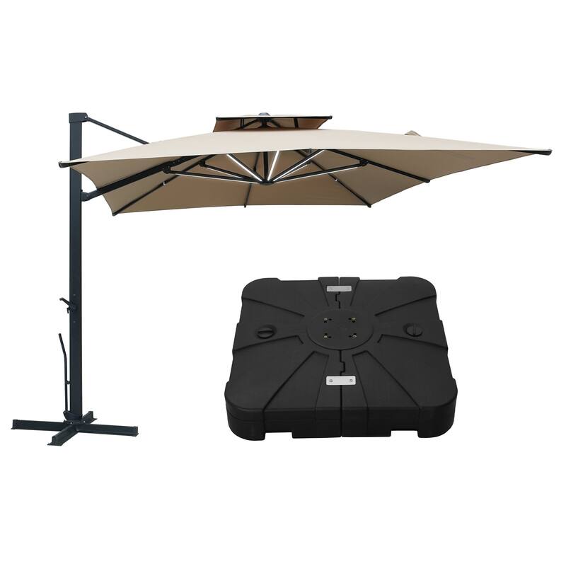 13-Ft Aluminum Dual-Roof Cantilever Umbrella