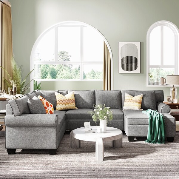 Rolled arm on sale sectional sofa