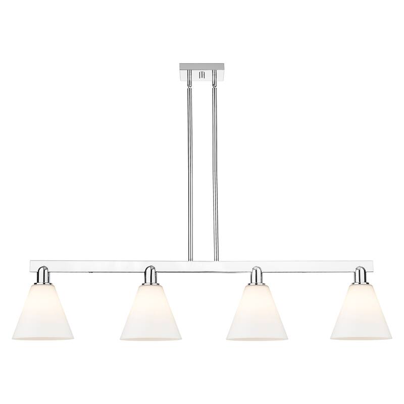 Innovations Lighting Endless Possibilities Arcadia - Berkshire Glass - 4 Light 51" Stem Hung Island Light - Polished Chrome/Matte White