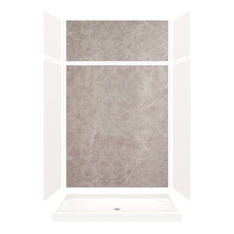 Transolid Expressions 60-in X 32-in X 96-in Glue to Wall Shower Kit - 32" x 60" x 96" - 32" x 60" x 96"