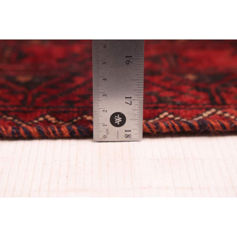 ECARPETGALLERY Hand-knotted Baluch Red Wool Rug - 3'1 x 7'4