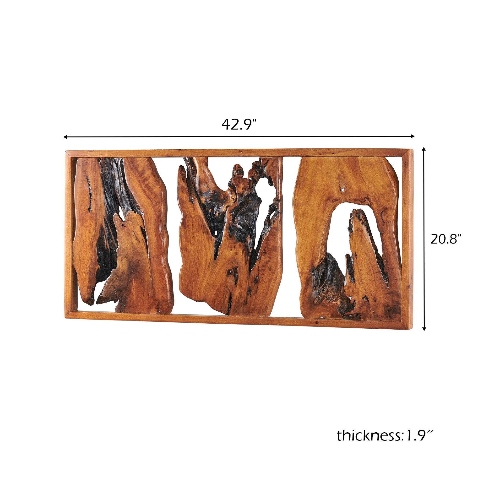 Greenage Rustic Cedar Live-Edge Carved Wall Art - On Sale