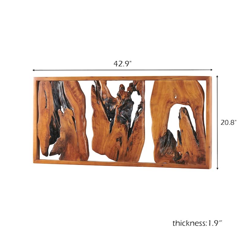 Greenage Rustic Cedar Live-Edge Carved Wall Art