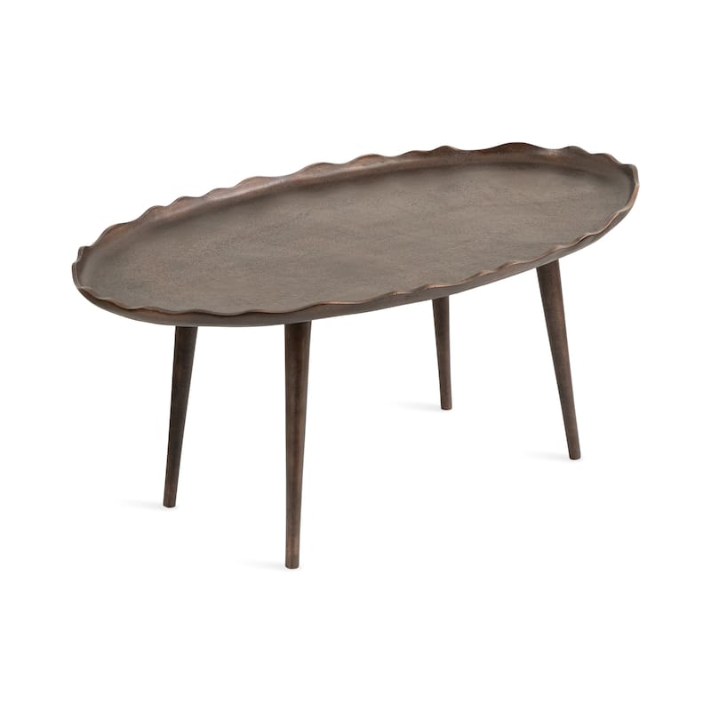 Kate and Laurel Alessia Oval Coffee Table - 34x20x15 - Bronze