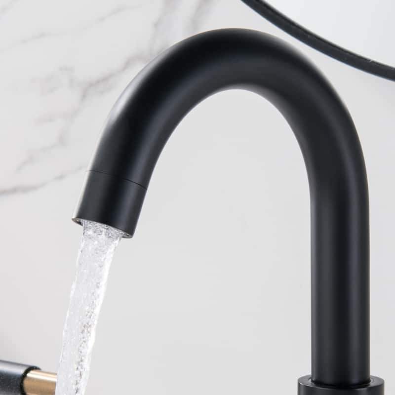 8.7"H Stainless Steel Widespread 2-handle Bathroom Sink Faucet