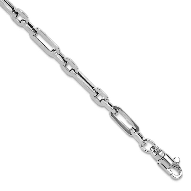 Curata 14k Yellow or White Gold Gold 7.5" 5mm Polished Oval Links Bracelet - White