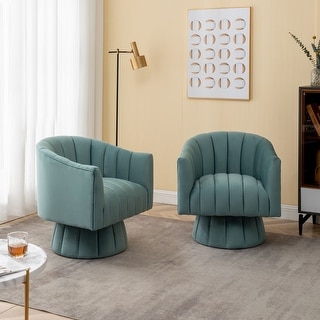 Mid Century Modern Swivel Accent Chair, 360 Degree Swivel Barrel Chair