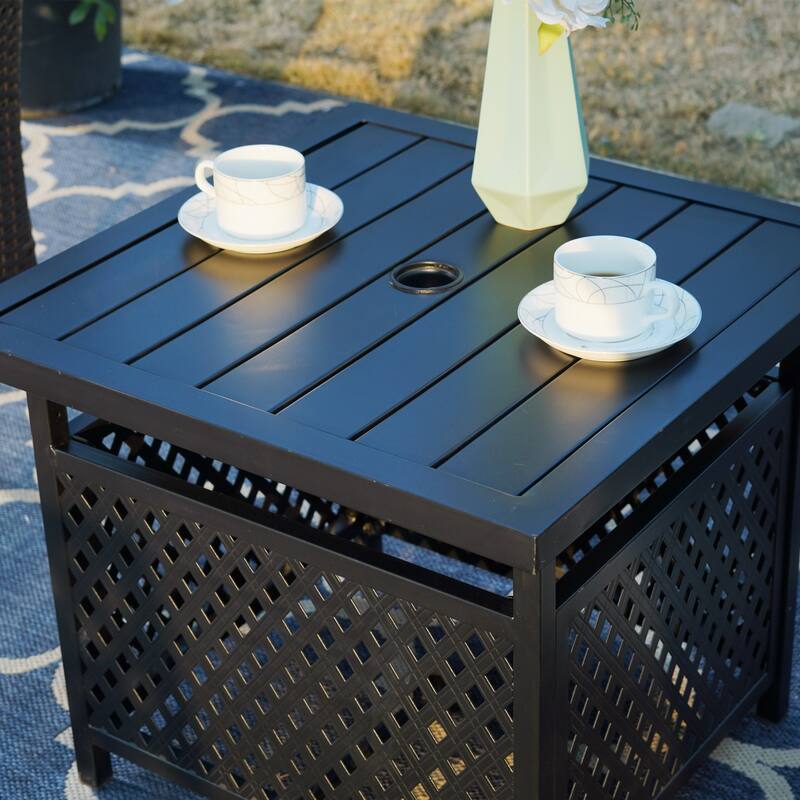 Claribelle Square Side Table with Umbrella Hole by Havenside Home - 22*22