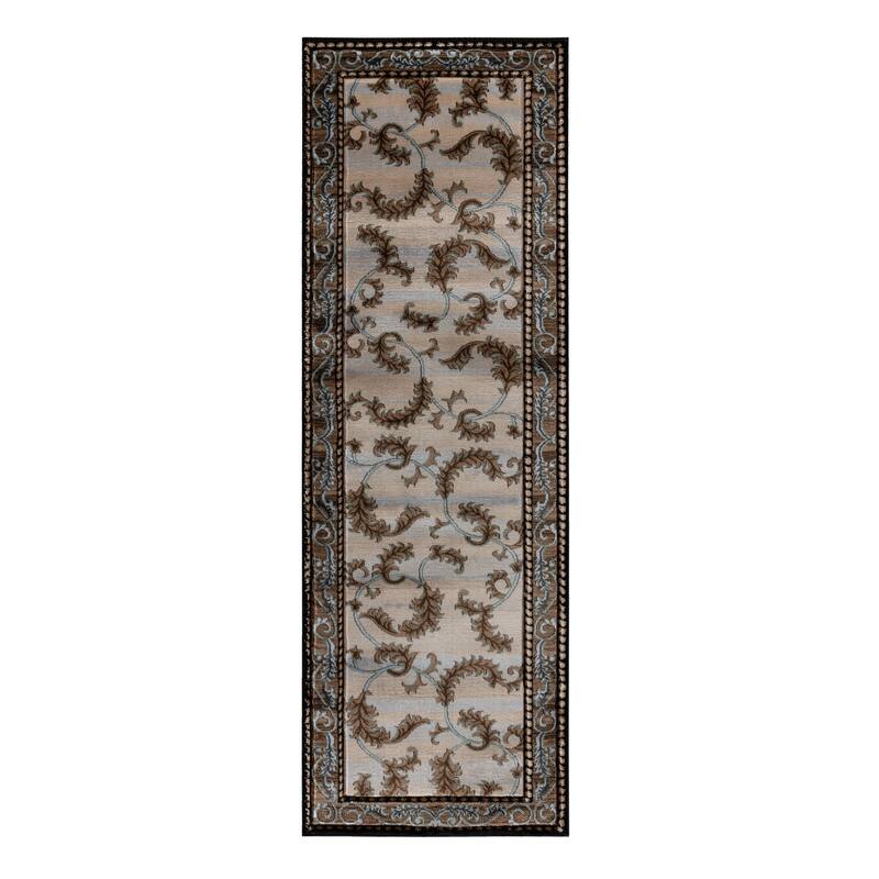 Glamour Cream/Black Polypropylene Area Rug