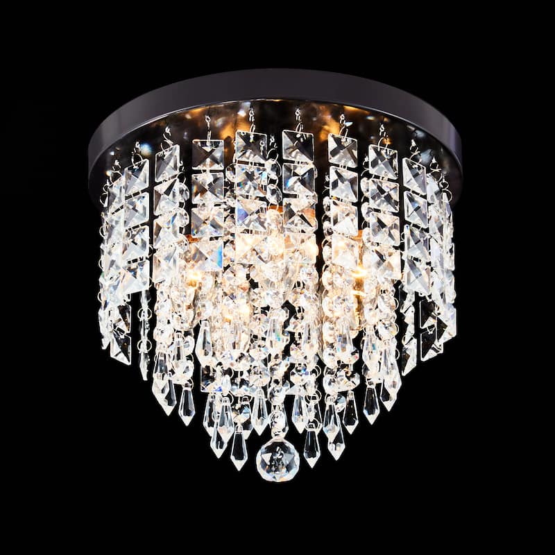 CO-Z 11" 5-light Flush Mount Crystal Chandelier Ceiling Light