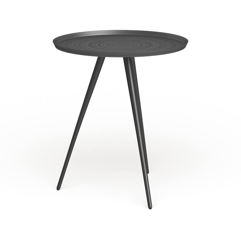 Silver Orchid Madsen Round Flared Side Table - Metal Finish/Brushed - Legs