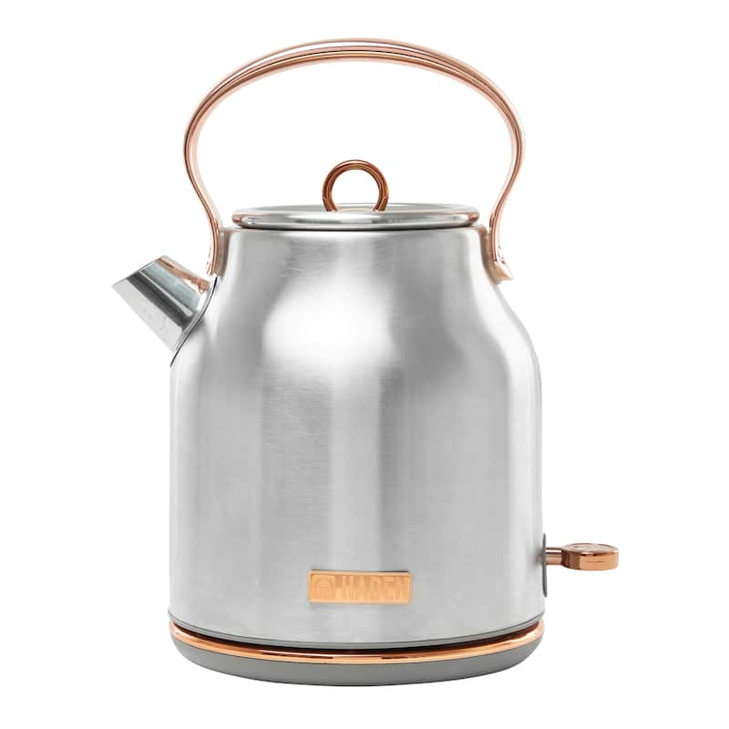 Haden Heritage 1.7 Liter Stainless Steel Electric Tea Kettle - Steel / Copper