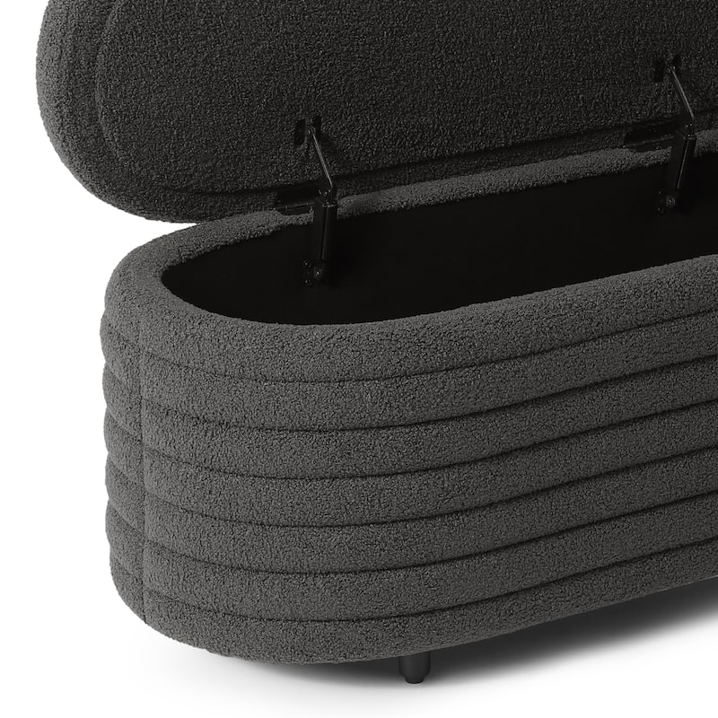 Bayville Sherpa Polyester Flip Top Storage Ottoman - 42"
