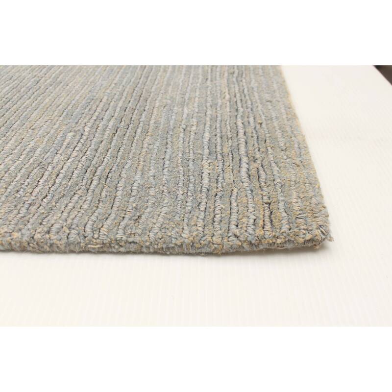 ECARPETGALLERY Hand-knotted Opulence Blue Jute Rug - 3'1 x 13'7