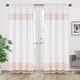 preview thumbnail 2 of 3, Boho Bohemian Girl 84in Window Treatment Curtain Panel Pair - Blush Pink White Farmhouse Shabby Chic Modern Minimalist Fringe