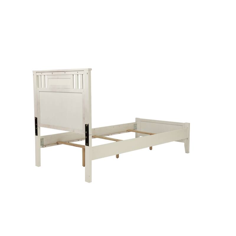 Full Size Bed with Unique Design Headboard, White Finish, Contemporary Style