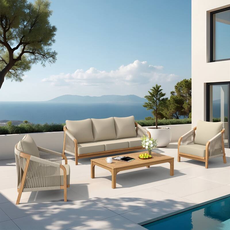 24''Wx24''Dx5.5''in Patio Sunbrella Outdoor Seat Cushions Set (Seat & Back)