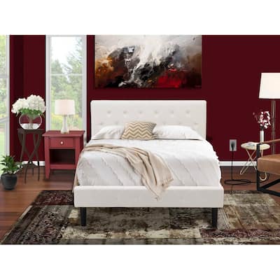 2-Piece Bedroom Set - Tufted Bed & Nightstand - Velvet Headboard