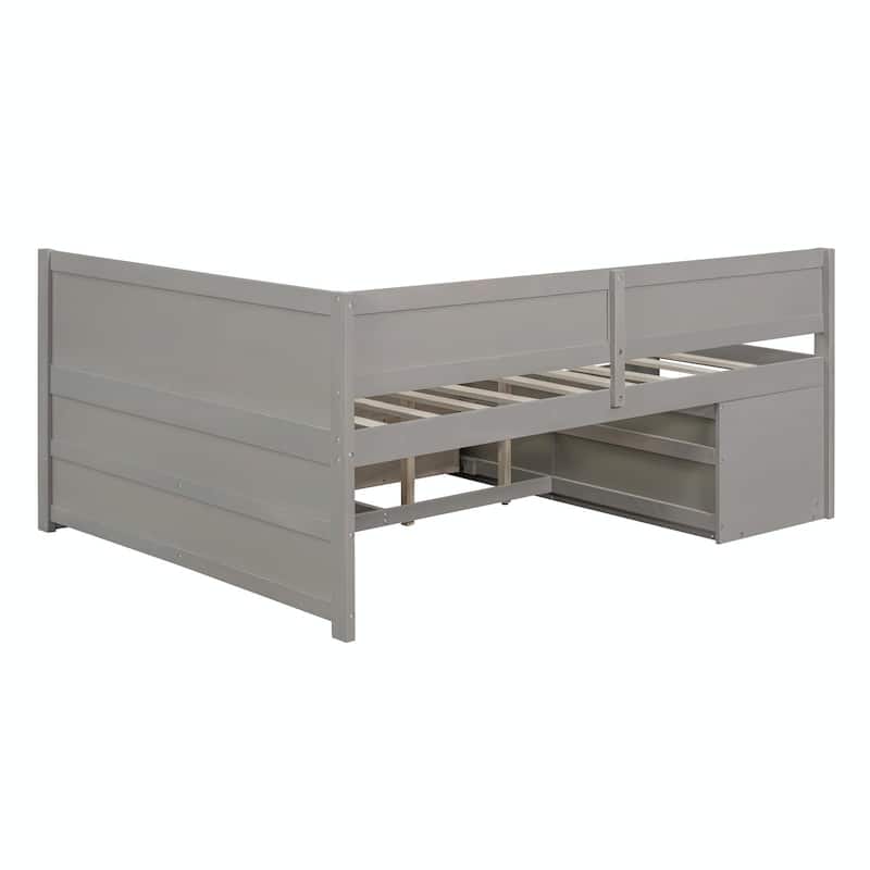 Daybed with Storage Drawers and Shelves