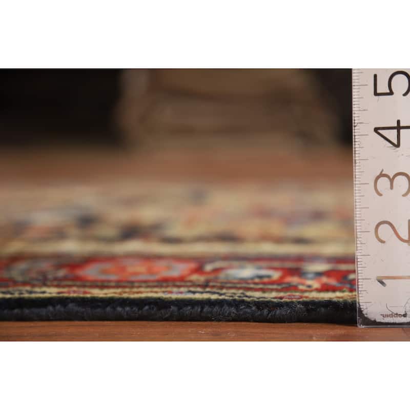 Hand Knotted Oriental 100% Wool Carpet Traditional Medallion Navy Blue & Blues Heriz (serapi) Area Rug - 5' 11'' X 4' 0''