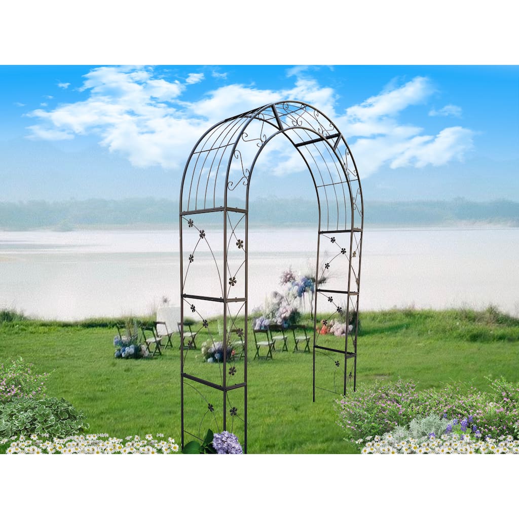 Metal Garden Arch Garden Arbor Trellis Climbing Plants Support Arch Outdoor Arch Wedding Arch Party Events Archway Black
