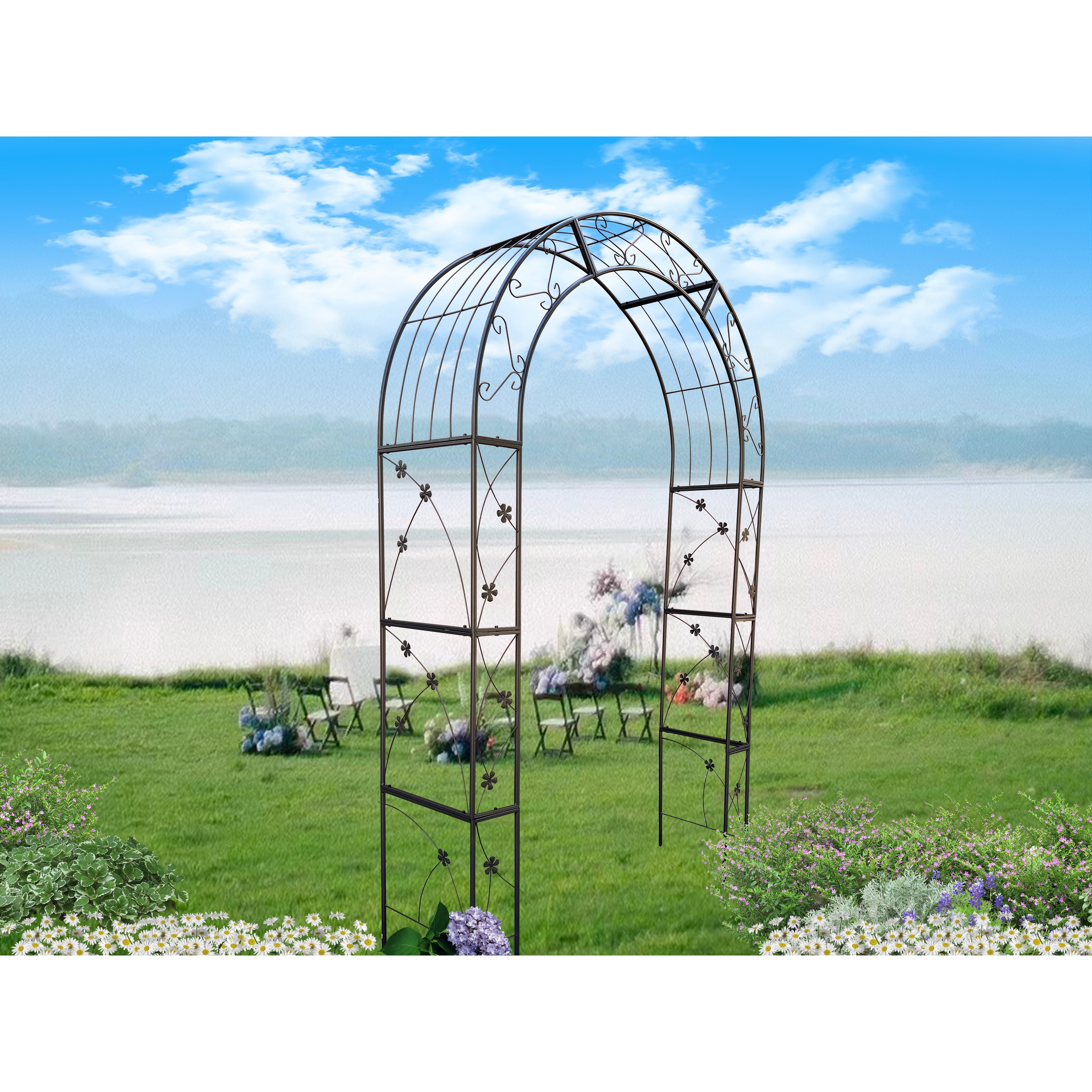 Metal Garden Arch Garden Arbor Trellis Climbing Plants Support Arch Outdoor Arch Wedding Arch Party Events Archway
