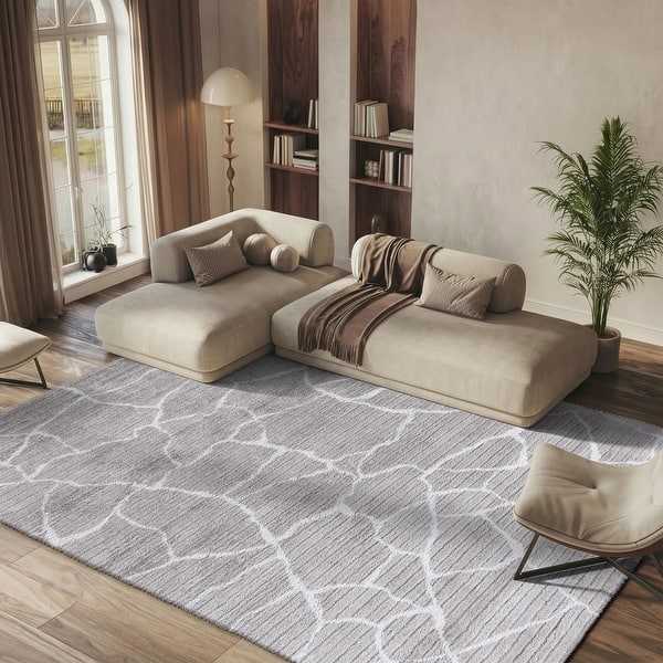 slide 2 of 16, SAFAVIEH Tahoe Shag Gret Abstract 1.2-inch Thick Rug