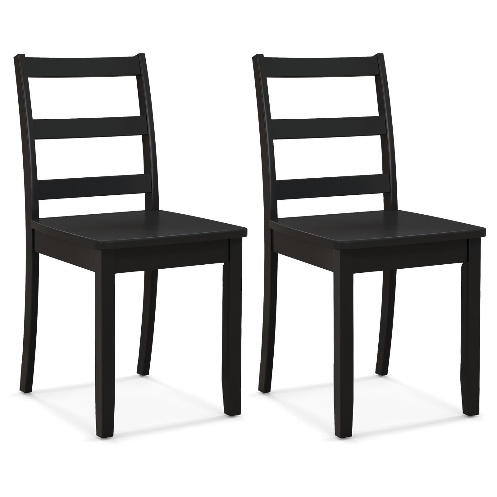 Costway Set of 2/4 Dining Chairs Ladder Back Armless Side Chair with - See Details