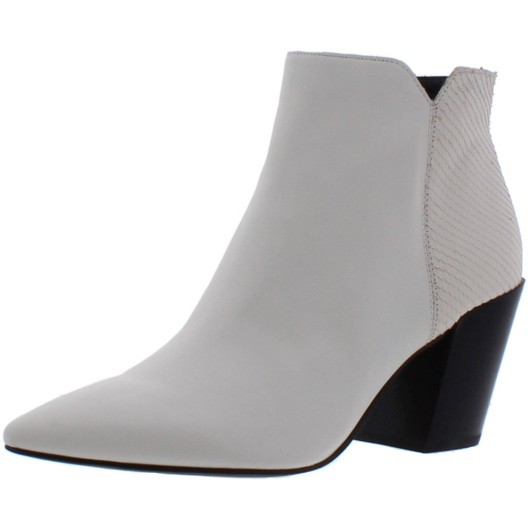 white leather pointed toe boots