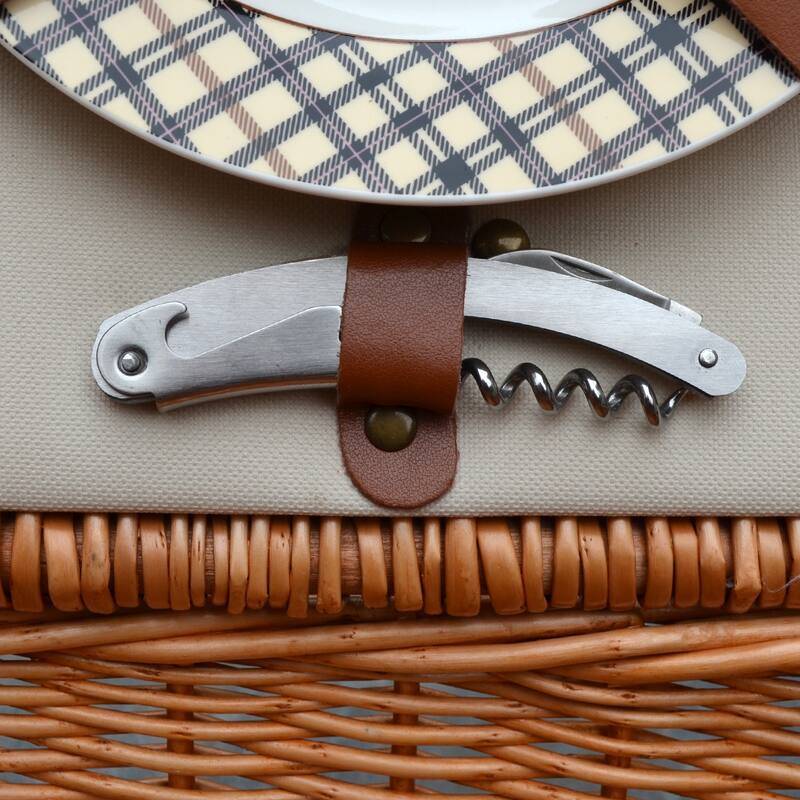 Picnic at Ascot - Willow Basket for Two with Blanket & Coffee Service