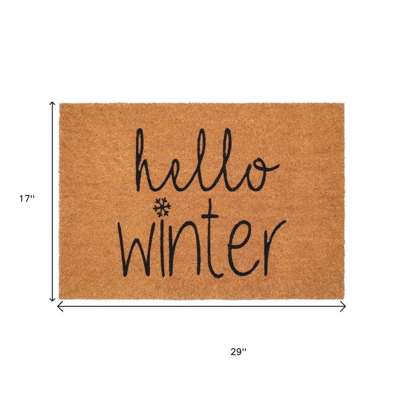 HomeRoots 17" X 29" Brown And Black Christmas Outdoor Coir Door Mat - 17.00' X '29.00