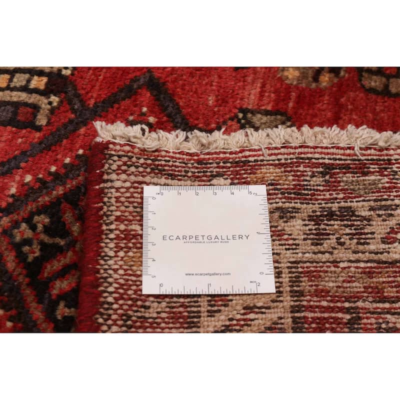 ECARPETGALLERY Hand-knotted Andelz Red Wool Rug - 3' 1" x 10' 1"