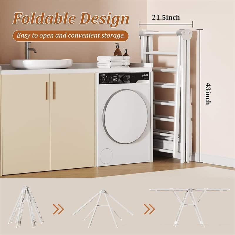 Clothes Drying Rack,63 Inches Foldable Aviation Aluminum Alloy Drying Rack,