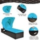 preview thumbnail 8 of 8, Gymax Rattan Patio Chaise Lounge Chair W/ Adjustable Canopy Turquoise