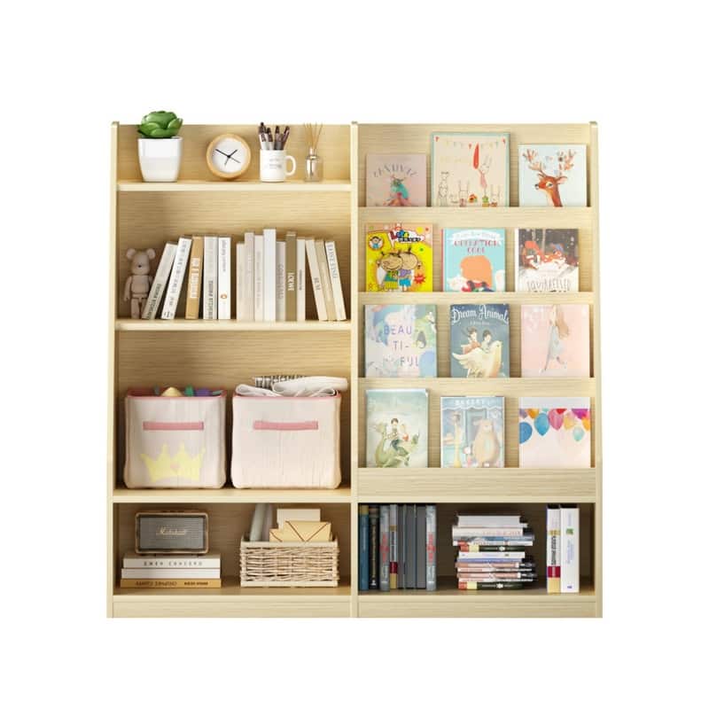 Kids Wooden Bookshelf and Toy Storage Organizer with 4-Tier Shelves