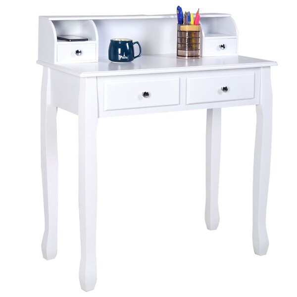 Shop Costway Writing Desk Mission White Home Office Computer Desk 4