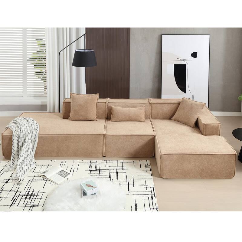Modular combination living room sofa set, modern minimalist L-shaped sofa