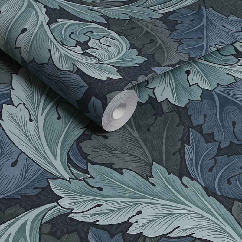 William Morris Acanthus Blue Wallpaper