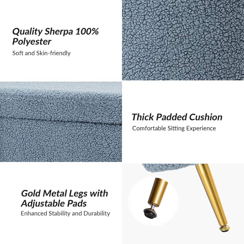 Clara 39.4" Wide Storage Bench with Metal Legs