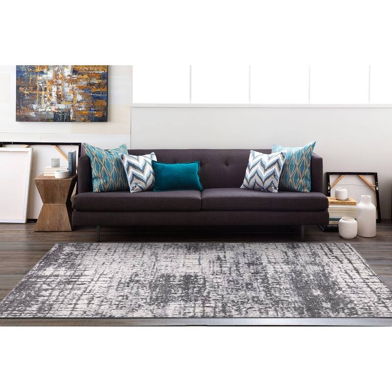 World Rug Gallery Distressed Abstract Modern Area Rug