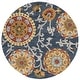 preview thumbnail 38 of 85, SAFAVIEH Handmade Blossom Nelia Modern Floral Wool Rug 6' Round - Navy/Multi