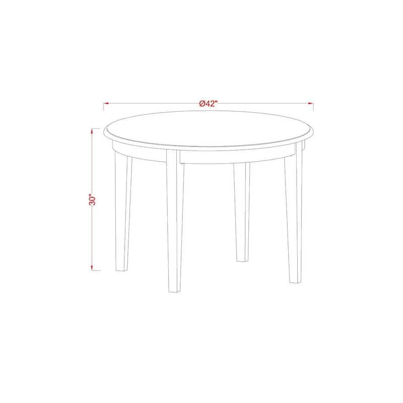 HomeStock 3-Pc Linen White Finish Round Solid Wood Top Dining Table Set