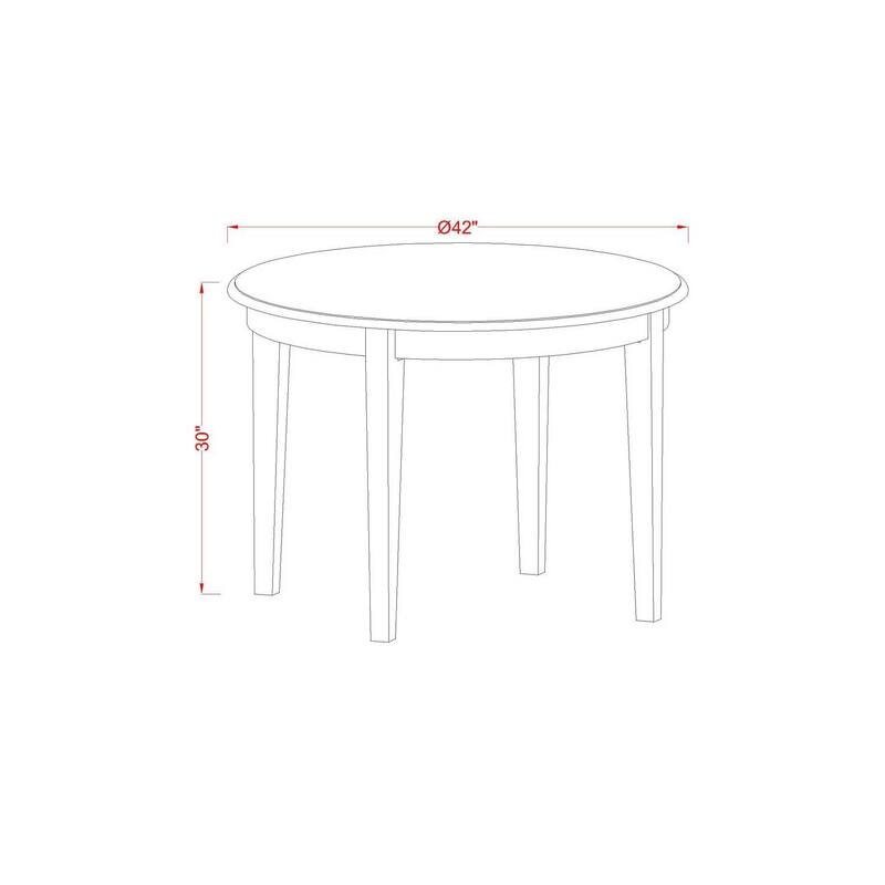 HomeStock 5-Piece Round Buttermilk and Cherry Finish Solid Wood Top Dining Table with 4-Chairs