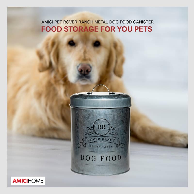 Amici Pet Rover Ranch Metal Pet Food Canister - 140 oz