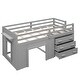 preview thumbnail 4 of 7, Twin Size Loft Bed with Three Cabinets and Shelf Included