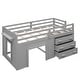 preview thumbnail 44 of 58, Versatility Twin Size Loft Bed Wooden Kids Bed with Cabinet,Three Storage Drawers,Guardrail and Shelf