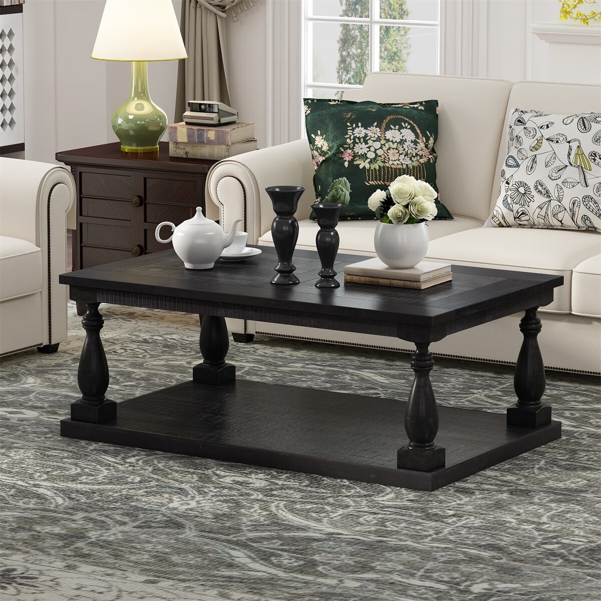 Black distressed store coffee table