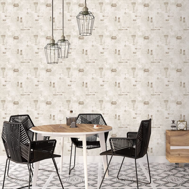 Galerie Wallcoverings Kitchen Restaurant Text Vinyl on Non-woven Matte Wallpaper Roll