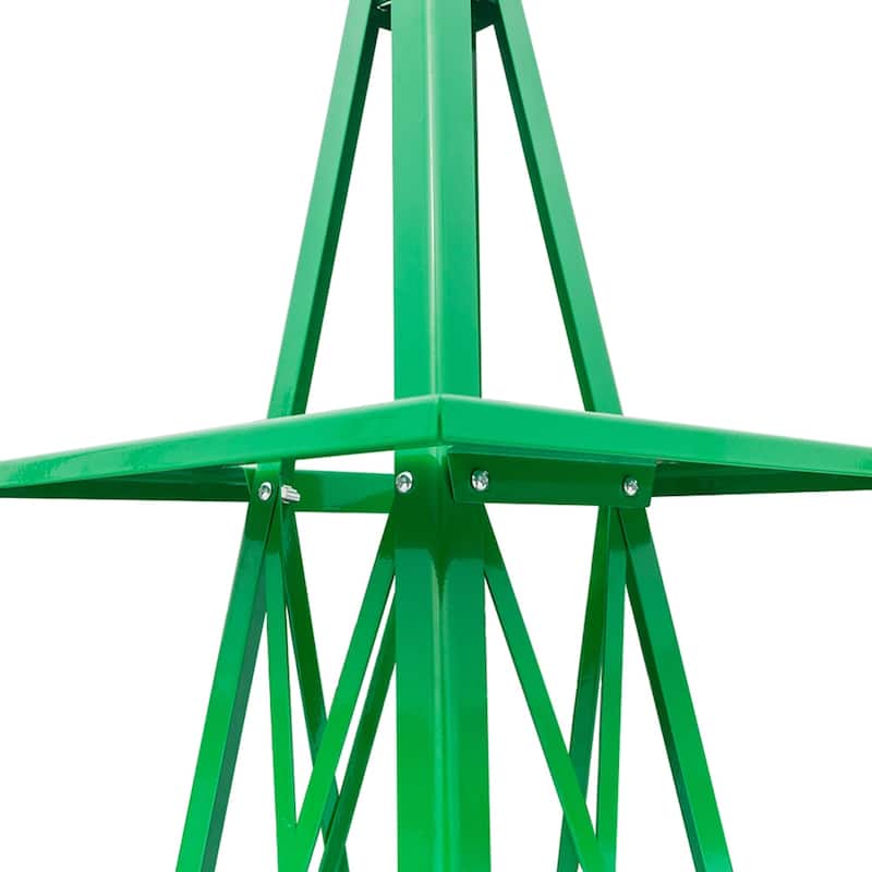 8FT Weather Resistant Yard Garden Windmill, Green